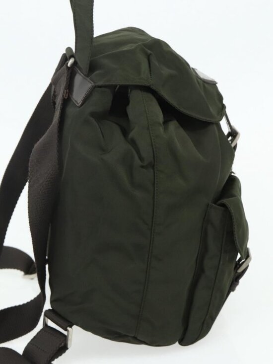 PRADA Backpack Nylon Khaki Silver Auth bs34477 main image 10
